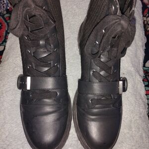 Dolce Vita Black High-Top Sneakers with Buckle